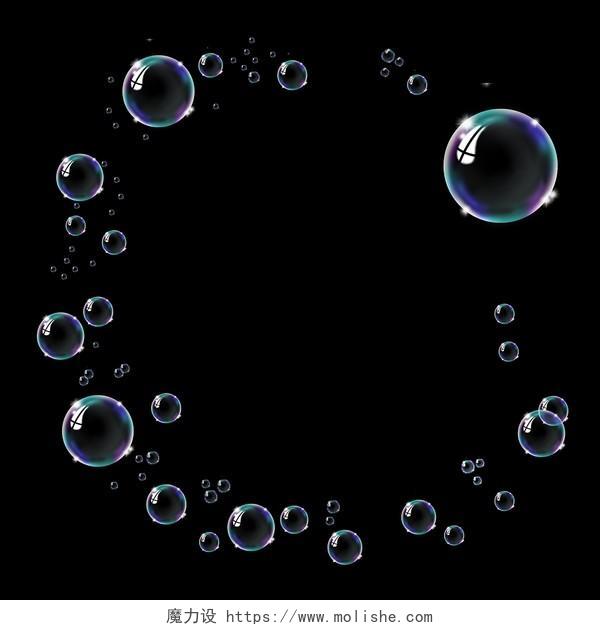 彩色泡泡泡泡特效元素透明泡泡素材PNG素材